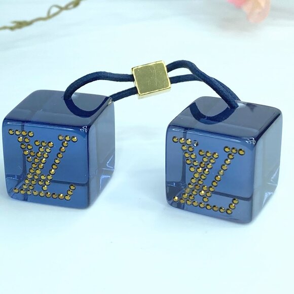 Louis Vuitton Monogram Hair Cubes Rhinestone GS59
